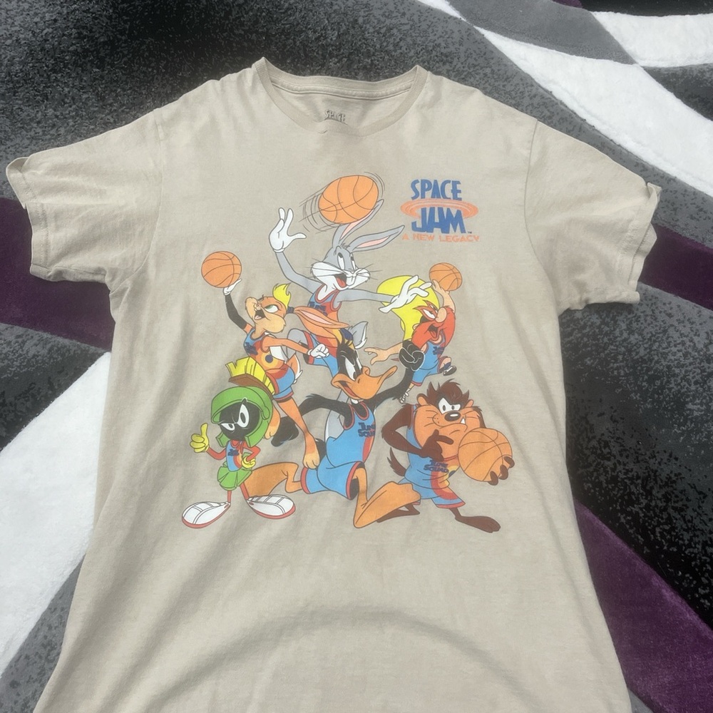 SHEIN Beige Space Jam Graphic Tee